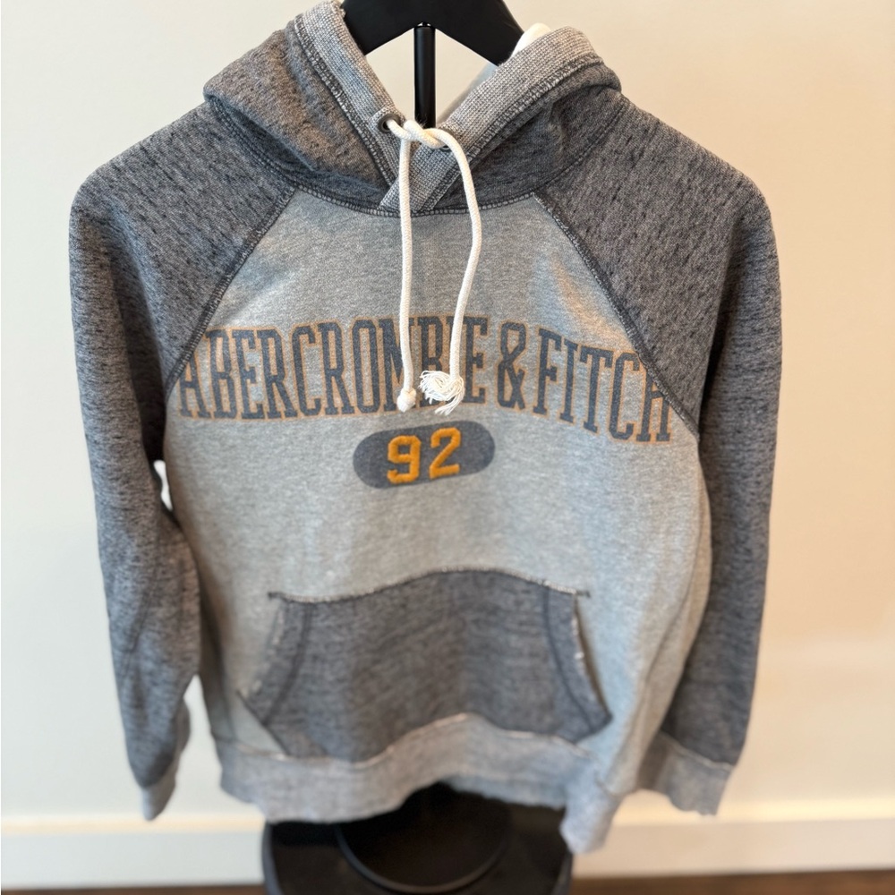 Abercrombie & Fitch Gray Hoodie with Gold Accents